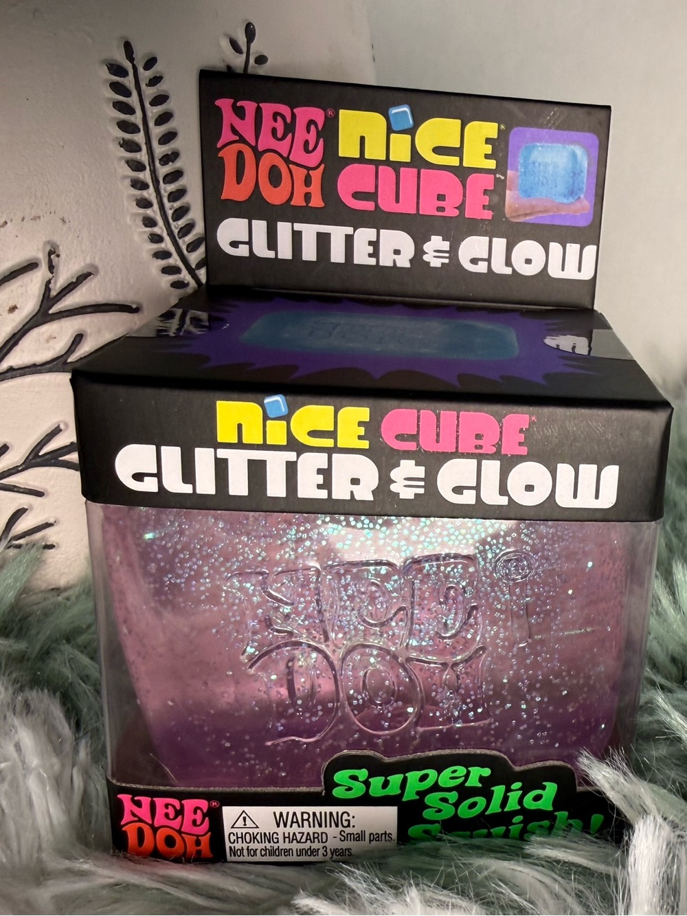 NeeDoh Nice Cube Glitter & Glow NEE DOH - Purple Glitter